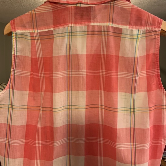 Vintage DVF Picnic Plaid Button Front Tank large - Picture 4 of 11